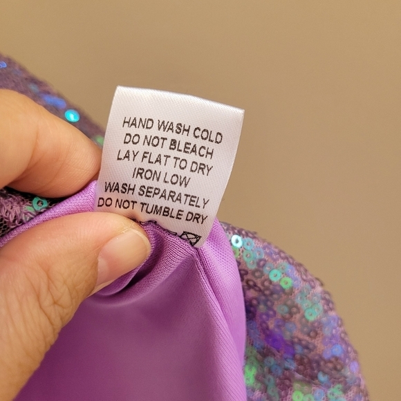Revolve Superdown Amie Sequin Mini Dress size M Mermaidcore Taylor Swift Purple - Picture 13 of 13